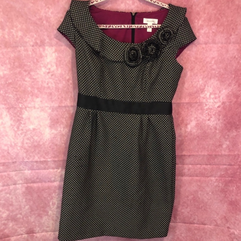 Dress Barn Houndstooth Rosette 🌹 Dress - Picture 1 of 5